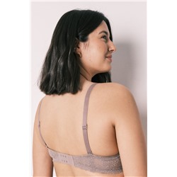 Sujetador clásico microfibra y encaje beige BEAUTIFUL