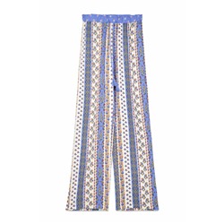 Pantalón largo viscosa cenefas multicolor