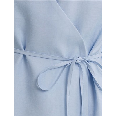 Жилет на запАх с поясом из плотного лиоцелла