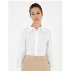 Beyaz Slim Fit Uzun Kollu Gömlek