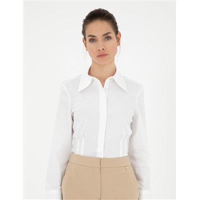 Beyaz Slim Fit Uzun Kollu Gömlek