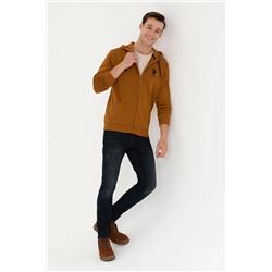 Erkek Coconut Kapüşonlu Örme Hırka