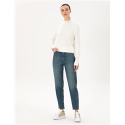 Açık Mavi Mom High Waist Fit Jean Pantolon