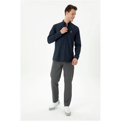 Erkek Lacivert Uzun Kollu Gömlek