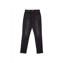 Vaquero skinny de tiro alto 7/8 Negro