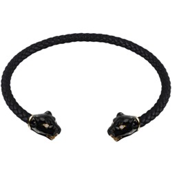 Чокер Пантера (эмаль черная, кристаллы SW белые; покрытие золото), Есть комплект