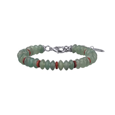 Браслет Букет (авантюрин зеленый; покрытие родий) 17-21см, Есть комплект