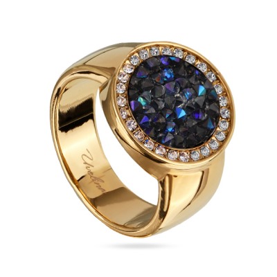 Кольцо Галактика (кристаллы SW синие; покрытие золото), Есть комплект