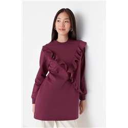 TRENDYOL MODEST Mor Fırfır Detaylı Örme Tunik TCTAW23UK00052