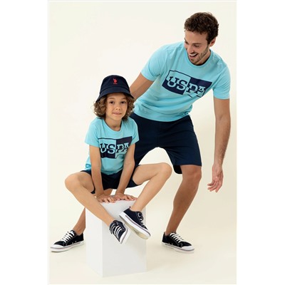 Erkek Çocuk Turkuaz Bisiklet Yaka Tişört