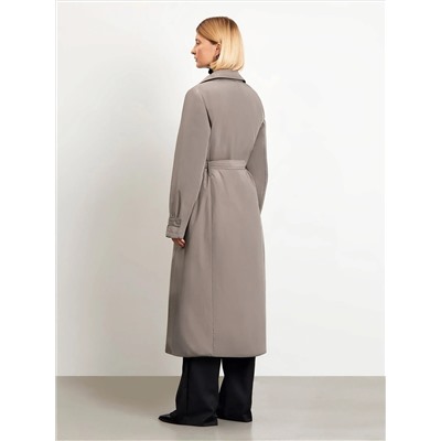 Утеплённое пальто с поясом, R139/oliven