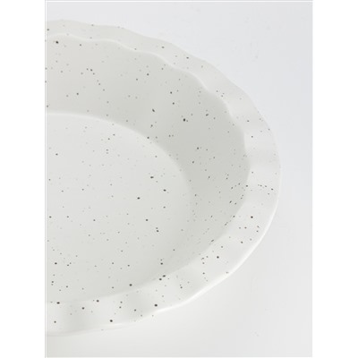 Форма для запекания, 25 см, фарфор P, круглая, молочная, в крапинку, Speckle