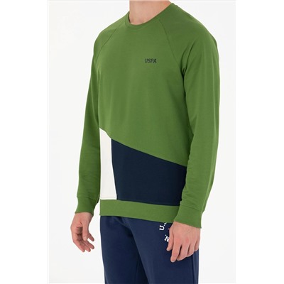 Erkek Yeşil Bisiklet Yaka Sweatshirt