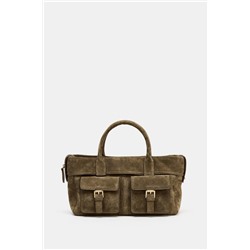 LEATHER HANDBAG WITH POCKETS