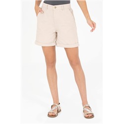 Kadın Bej Dokuma Şort