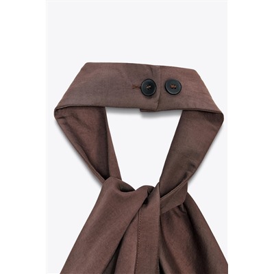 KNOTTED HALTER WAISTCOAT TOP