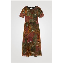Vestido midi manga corta