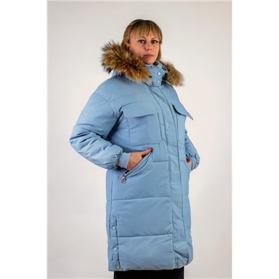 Удлиненная парка с капюшоном, арт 618,