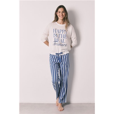 Pijama largo algodón Snoopy Happy