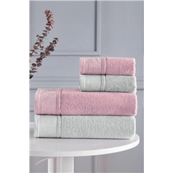 Özdilek Ditsy Best Set Hamam Takımı - Pembe - Gri
