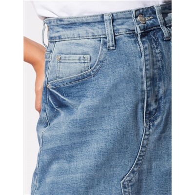 Юбка с асимметричными деталями и необработанным низом