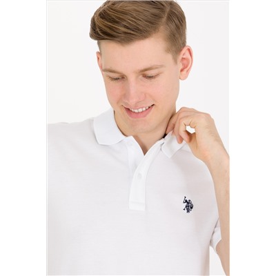Erkek Beyaz Basic Polo Yaka Tişört