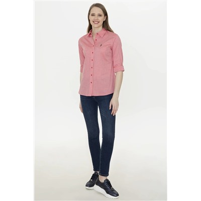 Kadın Kırmızı Uzun Kollu Basic Gömlek