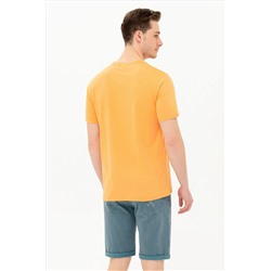 Erkek Turuncu Bisiklet Yaka Tişört