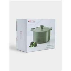 Кастрюля, 1,3 л, с крышкой, фарфор P, серо-зеленая, Indulgence