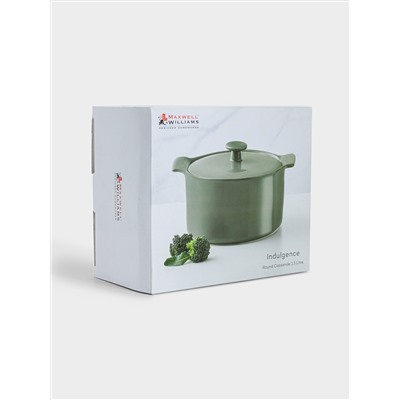 Кастрюля, 1,3 л, с крышкой, фарфор P, серо-зеленая, Indulgence