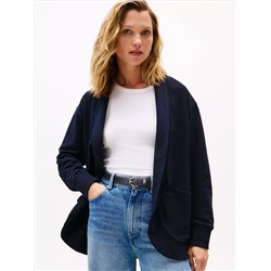 Shawl-Collar Sweatshirt Cardigan