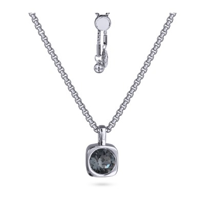 Кулон Теннис (кристаллы SW темно-серые 8мм; покрытие родий) 70см, Есть комплект