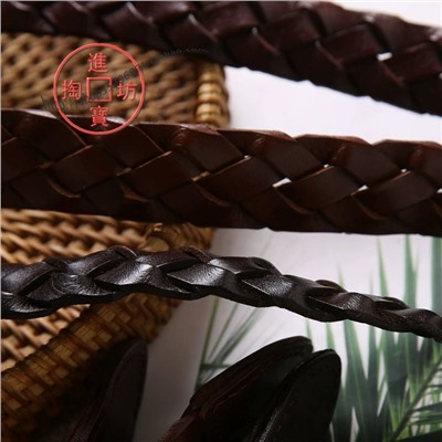 Актуальный плетёный кожаный ремень   Экспорт