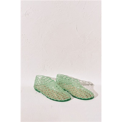 Sandalias jelly efecto red verde