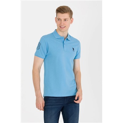 Erkek Turkuaz Basic Polo Yaka Tişört