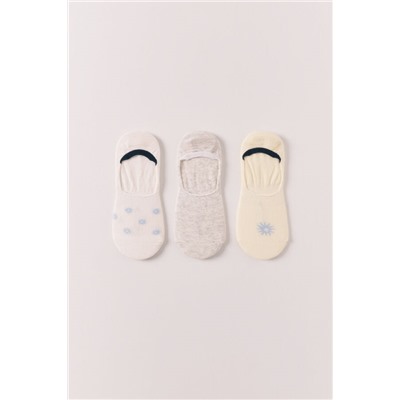 Pack 3 calcetines invisibles estampados soles variados