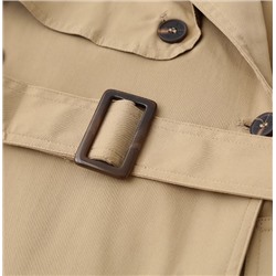 Женский двусторонний тренчкот с длинным рукавом и воротником-стойкой