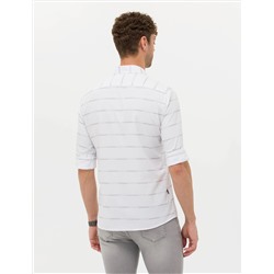 Bej Slim Fit Uzun Kollu Gömlek