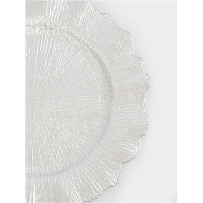 Тарелка подстановочная, 33 см, пластик, серебристая, Iceberg