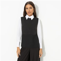 Блуза комбинированная, Кейт Мосс отдыхает (black)