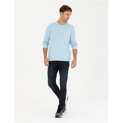 Açık Mavi  Regular Fit Bisiklet Yaka Sweatshirt