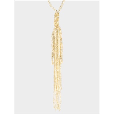 Игрушка елочная, 17 см, бисер, шампань, Кисточка, New year