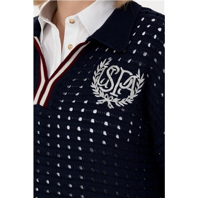 Kadın Lacivert V - Yaka Kazak