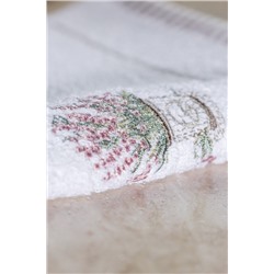 Curtıce Nakışlı %100 Pamuk 2'li El Havlusu - Beyaz - 30x45 cm