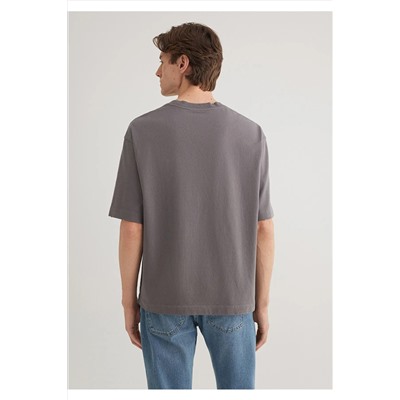 Mavi Gri Basic Tişört Boxy Fit 0612489-80020