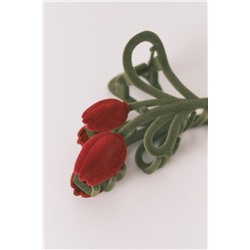 Pinza grande tulipán rojo y verde