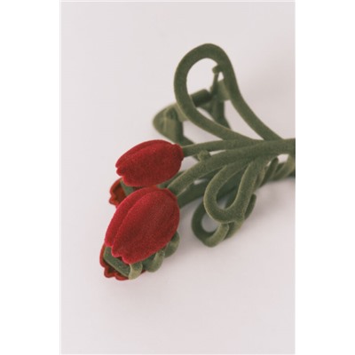 Pinza grande tulipán rojo y verde