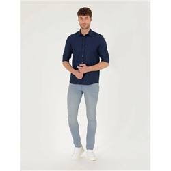 Lacivert Slim Fit Oxford Gömlek