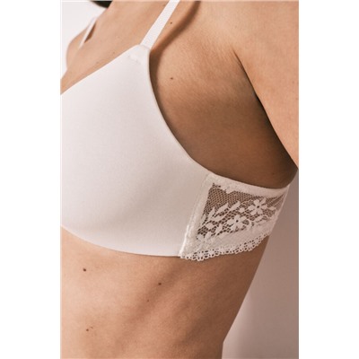 Sujetador triangular modal y encaje blanco CHARMING