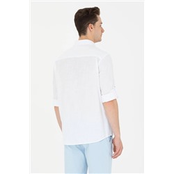 Erkek Beyaz Uzun Kollu Basic Gömlek